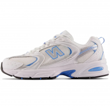 New Balance 530 White Silver Metallic and Sky Blue