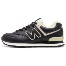 Кроссовки New Balance 574 Leather Black с мехом Кроссовки New Balance 574 Leather Black с мехом