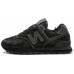 New Balance 574 Total Black с белой строчкой