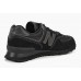 New Balance 574 Total Black с белой строчкой