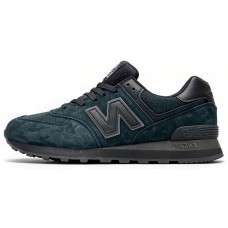New Balance 574 Dark Cyan Black Suede