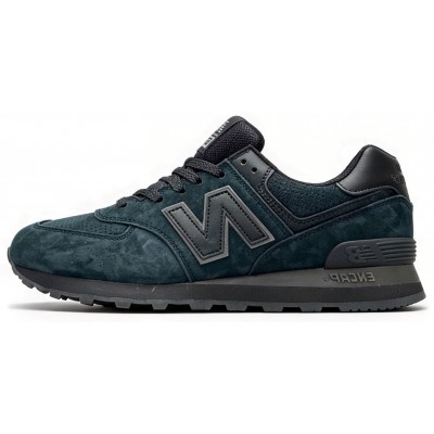 New Balance 574 Dark Cyan Black Suede