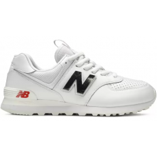 New Balance 574 Metallic White Neo Flame