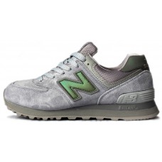 New Balance 574 Dark Grey Light Green Brown с мехом