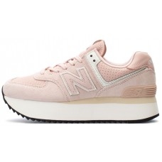 New Balance 574+ Pink White на платформе