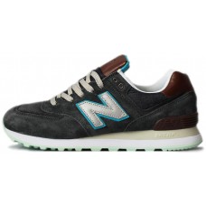 Кроссовки New Balance женские 574 хаки с бирюзовым и розовым 