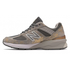 Кроссовки New Balance 990v5 бежевые с золотым