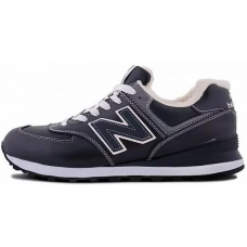 Кроссовки New Balance 574 Dark Blue White зимние