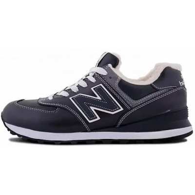 Кроссовки New Balance 574 Dark Blue White зимние