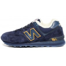 New Balance 574 Blue Gold с мехом