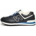 New Balance 574 синие кожаные с мехом