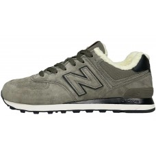 New Balance 574 Sand Grey Black с мехом