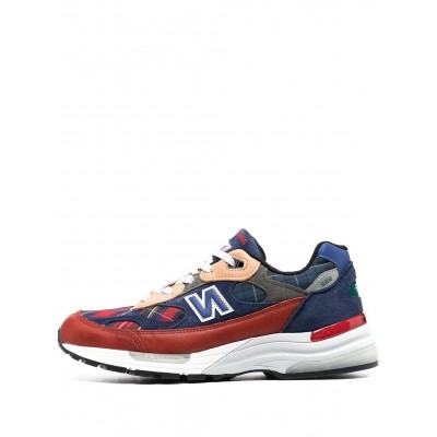 Кроссовки New Balance 992 красно-синие с бежевым