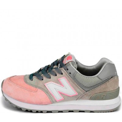 Кроссовки New Balance женские 574 пудра с серым 