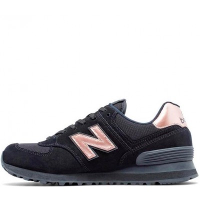 Кроссовки New Balance 574 черные с бронзой