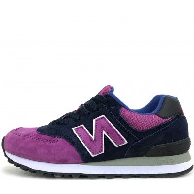 Кроссовки New Balance женские 574 без сетки Navy (Purple)