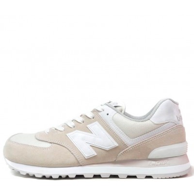 Кроссовки New Balance женские 574 бежевые с белым 