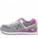 Кроссовки New Balance женские 574 серые с розовым