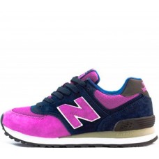 Кроссовки New Balance женские 574 с сеткой пурпурные 