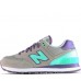 Кроссовки New Balance женские 574 серые с фиолетовым 