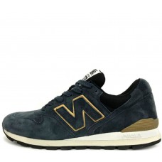 Кроссовки New Balance 996 без сетки Dark Blue (Gold)