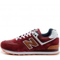 Мужские кроссовки New Balance 574 бордовый с коричневым 