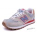 Кроссовки New Balance женские 574 бежевые с красным 