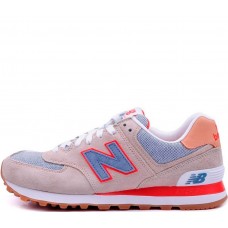 Кроссовки New Balance женские 574 бежевые с красным 