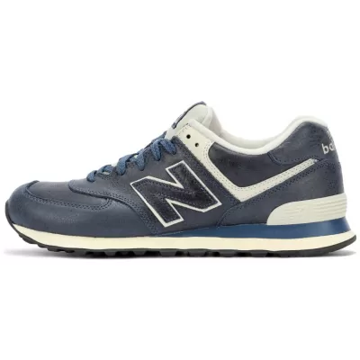 Кроссовки New Balance 574 Leather Blue с мехом