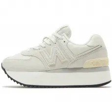 Кроссовки New Balance 574+ White Grey на платформе