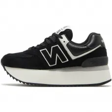 Кроссовки New Balance 574+ Black White на платформе