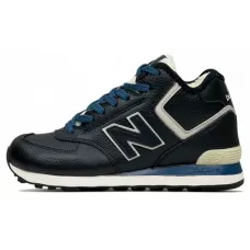 New Balance 574 Mid Leather темно-синие зима