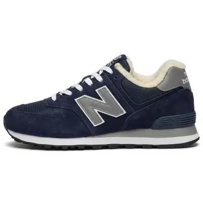 New Balance 574 замшевые темно-синие с мехом