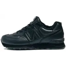 Кроссовки New Balance 574 Leather Black Winter