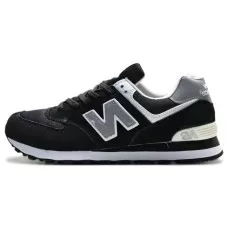 Кроссовки New Balance 574 White Suede Black