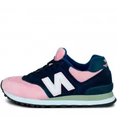 Кроссовки New Balance женские 574 с сеткой синий с розовым Кроссовки New Balance женские 574 с сеткой синий с розовым